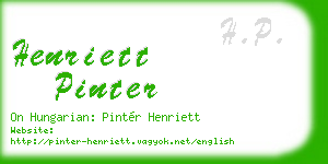 henriett pinter business card